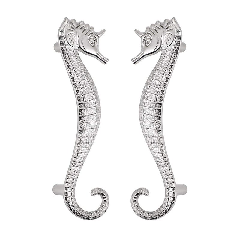 JUXYES Beach Ocean Theme Seahorse Shaped Drawer Handle Pulls, Marine Style Dresser Drawers Pulls Zinc Alloy Coastal Metal Decorative Drawer Pulls for Cupboard Cabinet Dresser Closet (Silver) - Image 4